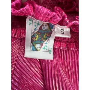 Queen‎ of Sparkles swing shorts pink iridescent metallic pleat sz S thumbnail 7