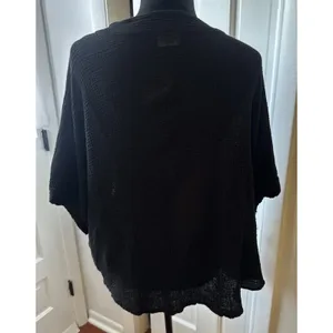 Oh My Gauze Black Cotton Gauze Button Front Oversized Top Boho Lagenlook Resort thumbnail 3