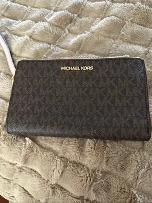 Michael Kors Pink & Brown Logo Wristlet Wallet thumbnail 4