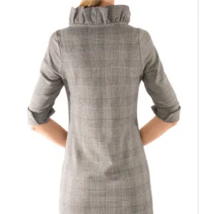 Gretchen Scott Ruff Neck Wall Street plaid‎ dress size small thumbnail 2