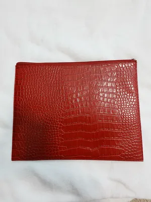 WOMEN Clutches Crocodile Grain PU Leather Envelope Clutch Bag Red thumbnail 2