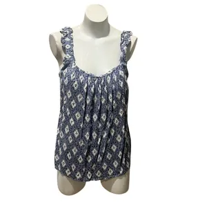 Maurices Women's Standard XL Blue Floral Ruffle Strap Swing Tank Top thumbnail 6