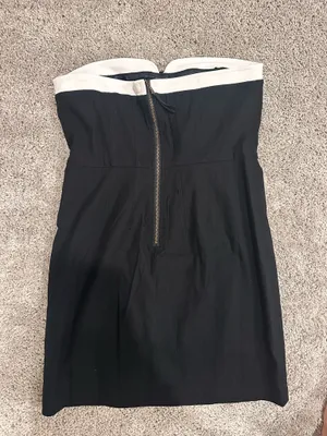 Anthropologie Maeve Strapless Peekaboo Mini Dress Black thumbnail 5