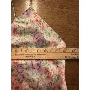 VTG 90s Kathryn Floral Satin Slip Dress Nightie Size Medium Cottage Romantic EUC thumbnail 5
