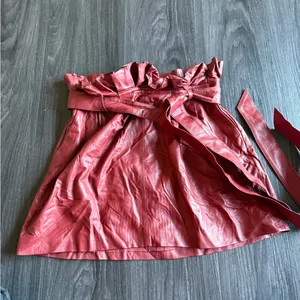 Alice + Olivia Deep Red Faux Leather Mini Skirt thumbnail 2