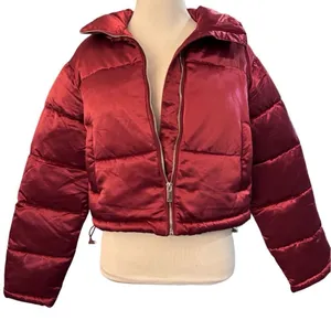 NWT 7 For All Mankind Metallic Crop Puffer Jacket thumbnail 5