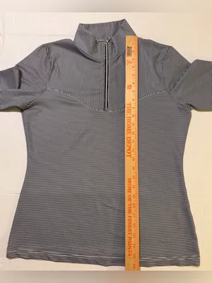 Cutter & Buck Striped Women 1/3 Zip LS CB Drytec Pullover Athletic Shirt -Med thumbnail 5