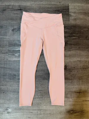 FABLETICS Oasis PureLuxe Crossover 7/8 Legging in Champagne Blush thumbnail 3