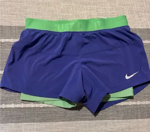Nike Women Running Shorts Blue Green Just Do It Dri Fit‎ Athletic Size small thumbnail 1