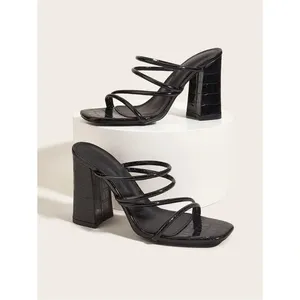 Croc Embossed Faux Leather Strappy Mules Size 37 thumbnail 8