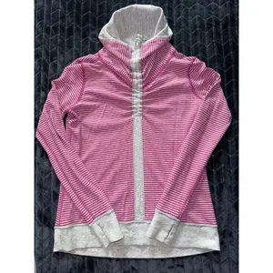 Lululemon In A Cinch Heathered Gray‎ Hoodie Thumbhole Pullover Women's Size 8 thumbnail 2