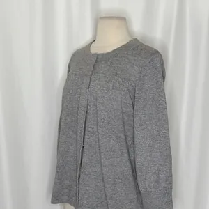 AQUA Silk Cashmere Cardigan Sweater Snap Front 3/4 Sleeve Knitwear Large thumbnail 6