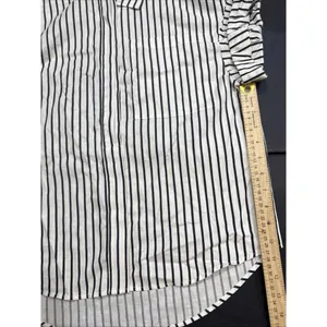 Frame‎ Revolve Linen Blend Striped Organic Short Sleeve Button Up Blouse Size XS thumbnail 11