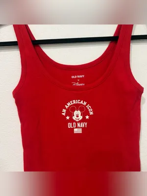 Old Navy x Disney Mickey Mouse An American Icon Red Tank Top S thumbnail 3