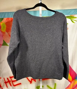 B147. Nordstrom Women's Gray cashmere Crewneck Sweater thumbnail 1