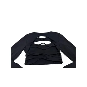 AOXJOX Long Sleeve Back Cutout Crop Athletic Yoga Top L NWOT thumbnail 4