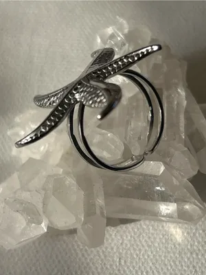 Silver stainless steel starfish ring with textured surface adjustable thumbnail 3