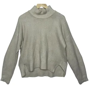 Abercrombie & Fitch Cream Wool Knit Pullover Mock Neck Turtleneck Sweater Size M thumbnail 1