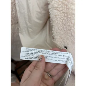 ZARA Teddy Coat Cream Sherpa‎ Fleece Button Front Oversized Jacket Women M thumbnail 5