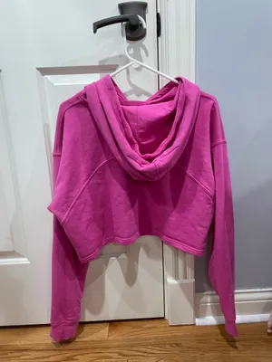 Lululemon Pink Hoodie Cropped size large thumbnail 3
