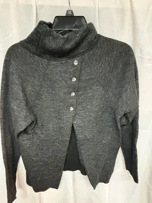Abercrombie & Fitch gray heathered turtleneck sweater thumbnail 2