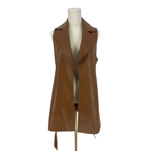 Alice +‎ Olivia NWT Rozlynn Camel Vegan Leather Belted Vest Mini Dress XS thumbnail 6