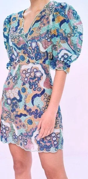 ELLIATT Dreamland Sequin Puff Sleeve Dress thumbnail 1