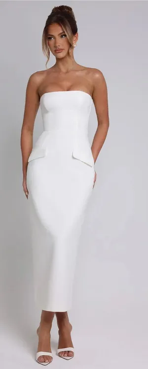 NEW Babyboo Roxanne Midaxi Dress Ivory Size Medium Cocktail Party Dress thumbnail 1