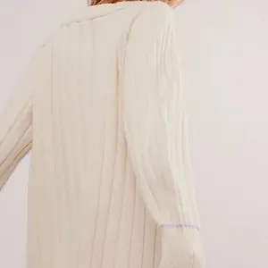 Free People Venus tunic Cream Cowl Neck Sweater size M oversized‎ cozy thumbnail 4