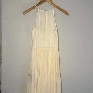 NEW Lulus Cream Crochet Embroidered Halter Tiered Boho Maxi Dress Beach Bridal thumbnail 7