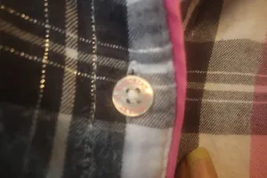 Victoria's Secret plaid flannel pajamas sleep shirt in pink, black and white size small. thumbnail 9
