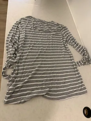 Clemson Tigers Gray Striped Tunic Top Large Gameday Couture Long Sleeve Keyhole thumbnail 3