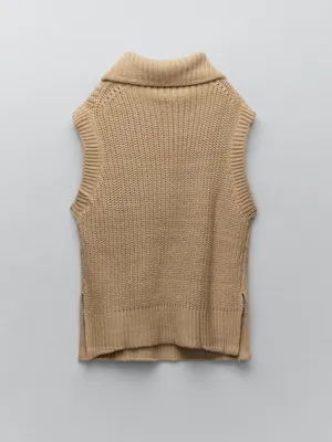 Zara Knit High Collar Vest thumbnail 4