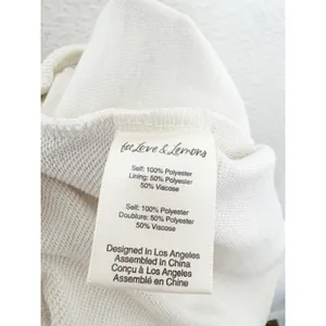 For Love & Lemons Cream Sweat Shorts Size Medium Embroidery Comfort Loungewear thumbnail 7