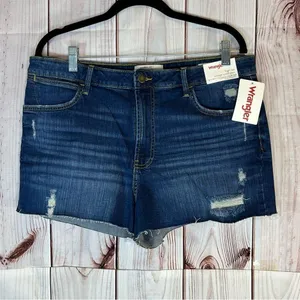 Wrangler Women's High-Rise Vintage Cutoff Distressed Jean Shorts thumbnail 1