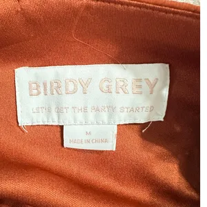 Birdy Grey Maxi Dress Women's Medium Rust Orange Tie Back Halter Sleeveless thumbnail 5
