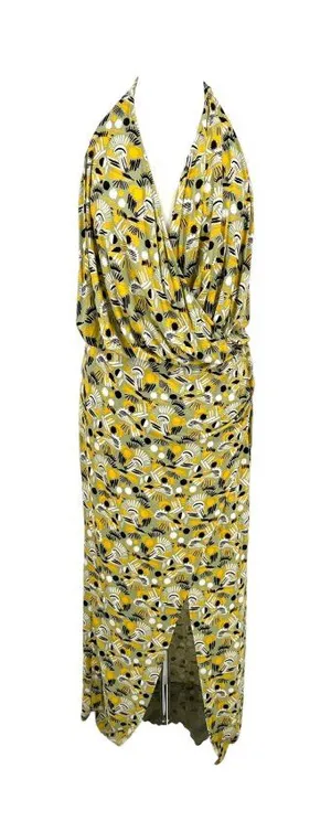 Free People Daria Floral Halter Holiday Maxi Dress Size Large NWOT Resortwear thumbnail 1