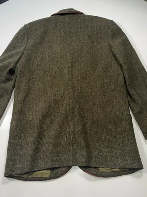 Country Shop 100% Wool Olive Tweed Blazer with Brown Contrast Trim - Women thumbnail 9