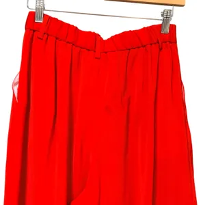 Tronjori‎ Red Wide Leg Pleated High Waisted Trousers Pants Small Womens Flowy thumbnail 5