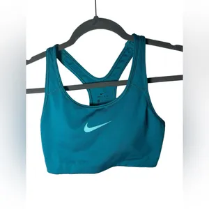 Nike Dri-FIT‎ Swoosh Sports Bra S Teal Blue Racerback Workout Athletic thumbnail 2