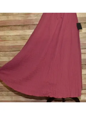 NWT Lulus Cue the Cuteness Mauve Twist-Front Midi Dress Size M Crinkle Texture thumbnail 4