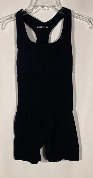 Aurola Womens One Piece Athletic Romper Black Xs thumbnail 1