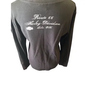 Harley-Davidson Long Sleeve Henley Top Size M Black thumbnail 7