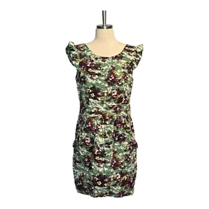 Darling April Dress Spearmint Green‎ Floral Linen Blend Pockets Large NWT thumbnail 2