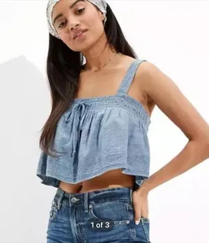 NWT AMERICAN EAGLE BlUE CROP TANK TOP thumbnail 1