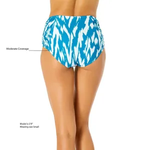 Anne Cole Womens Bikini Bottom Size S Turquoise High Waist Swim Bottom Beach thumbnail 4