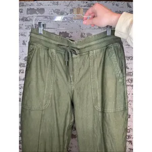 Athleta | women olive green joggers cotton blend thumbnail 2