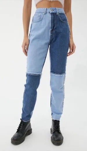 Urban outfitters ragged mom patchwork jeans 32‎ thumbnail 1