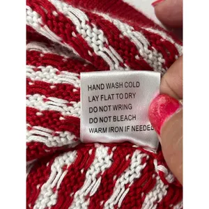 Nikka K Striped Tie Front Knit Sweater Vest Women L Red White Shabby Chic Retro thumbnail 7