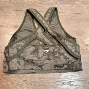Gymshark Camo Sports Bra XS XSmall Crisscross Back‎ Athletic Workout Top Women thumbnail 2
